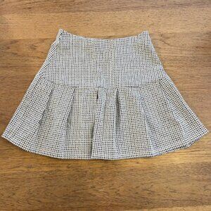 H&M Black/Gray Houndstooth Size 8-10 Girl's  Pleated Pull On Skirt NWT